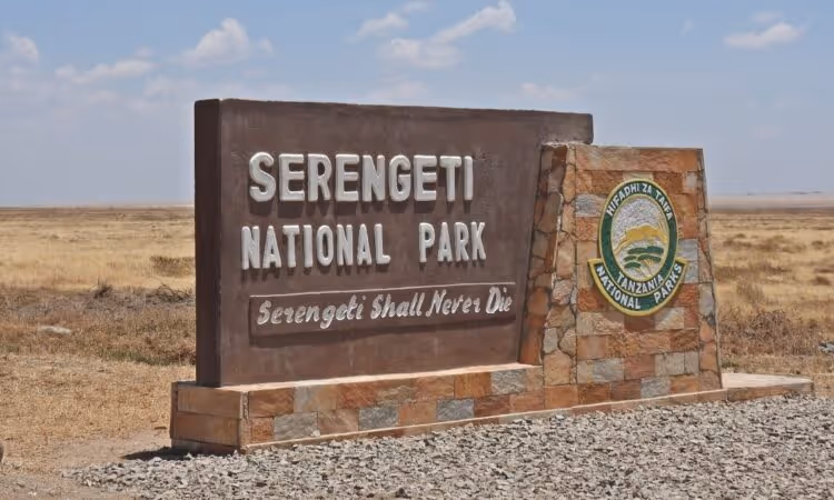 Serengeti National Park sign